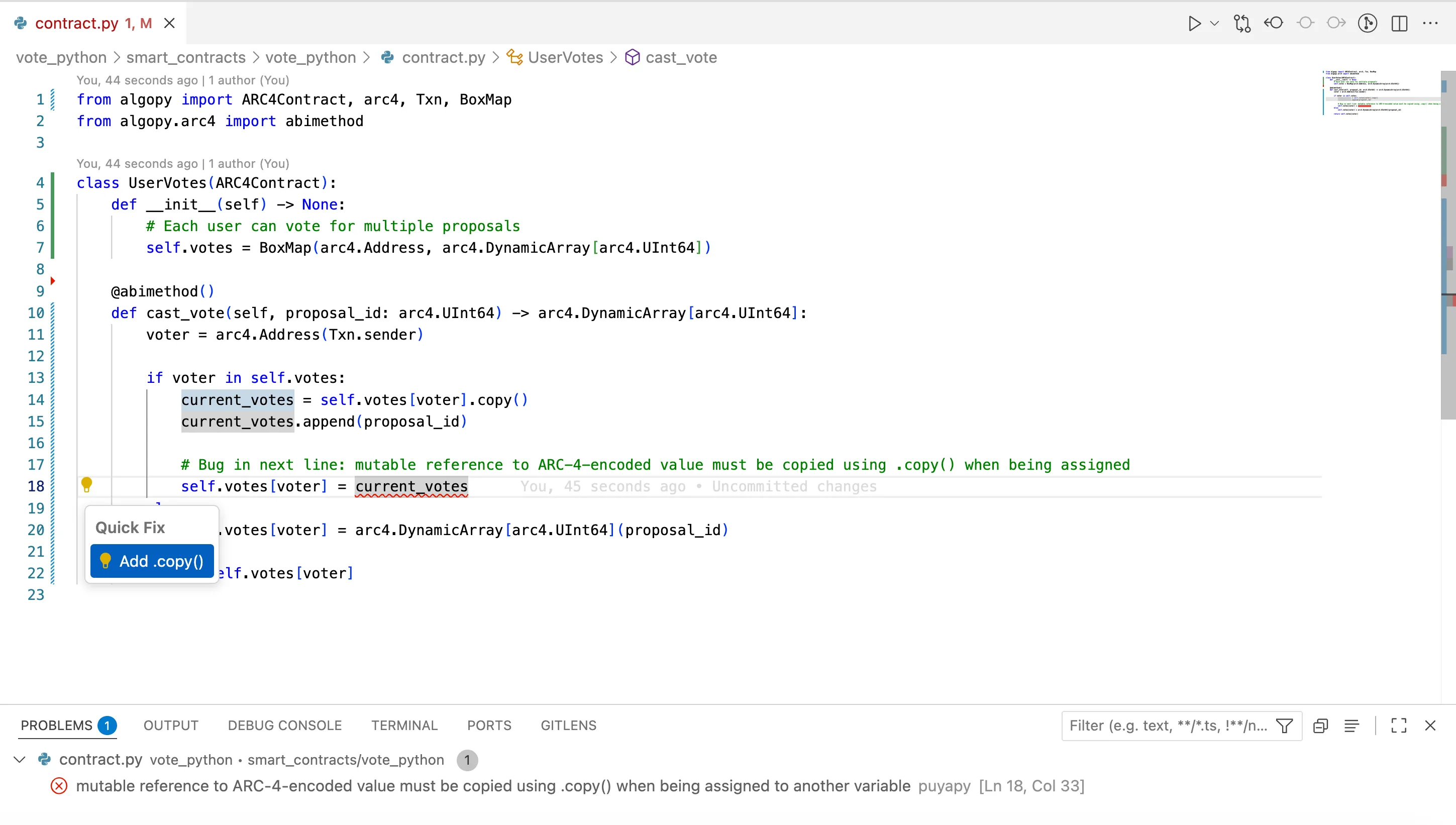 Algokit Python Language Example Code Error Tip